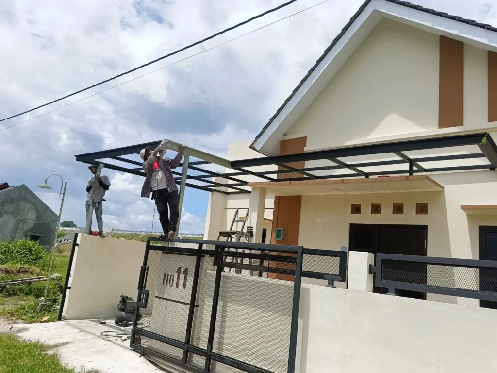 foto pemasangan kanopi minimalis ciamis