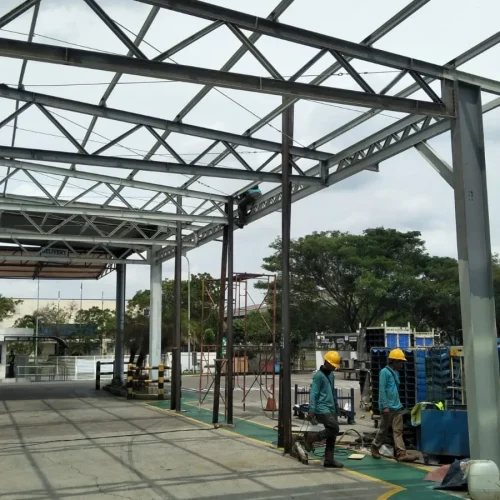foto konstruksi rangka baja wf dan baja berat ciamis